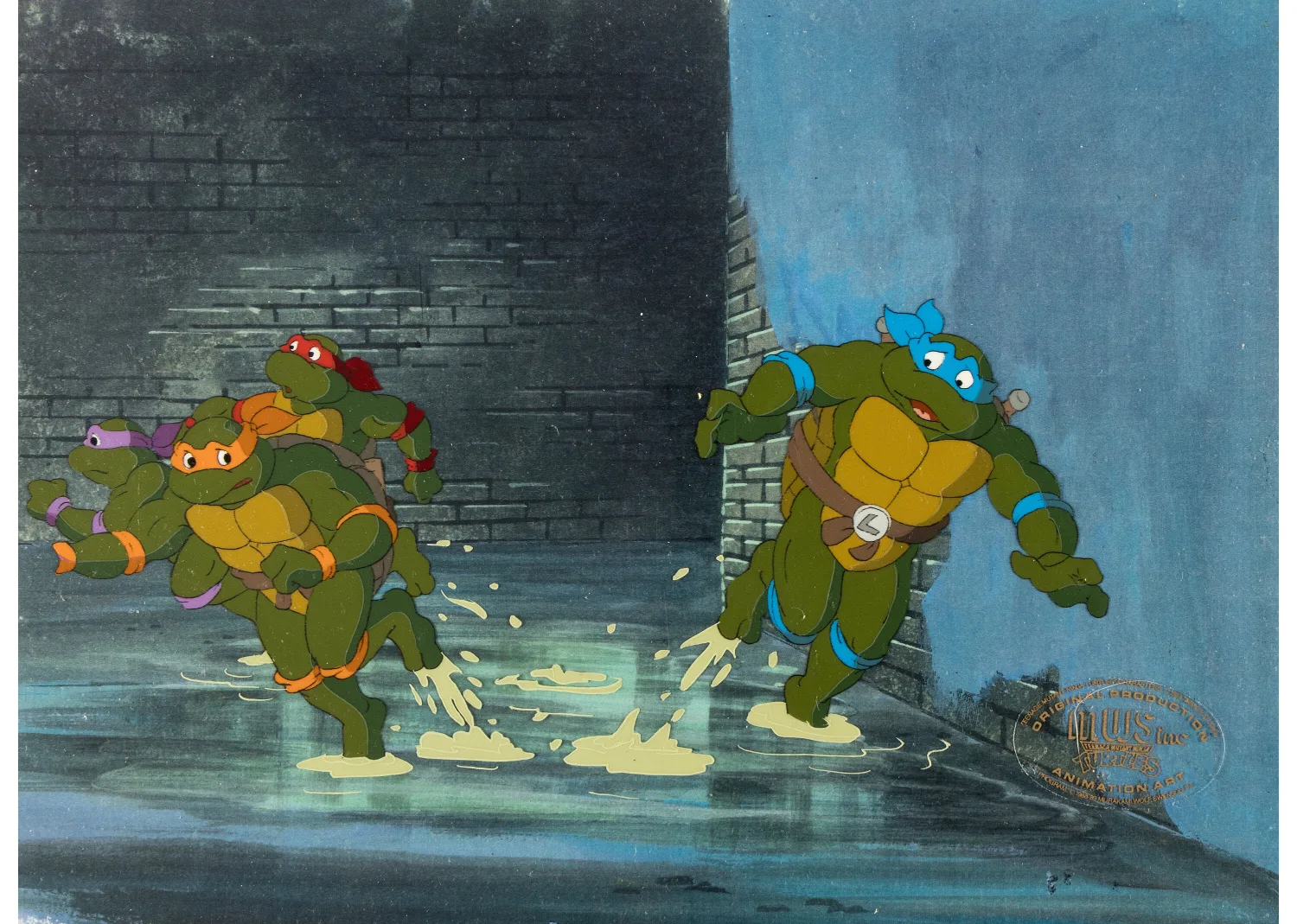 Donatello, Michaelangelo, Raphael, and Leonardo Production Cel