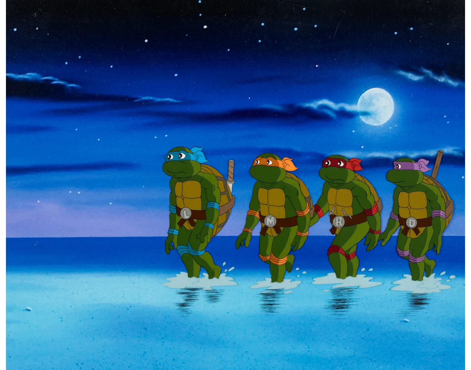 Leonardo, Raphael, Donatello, and Michaelangelo Production Cel