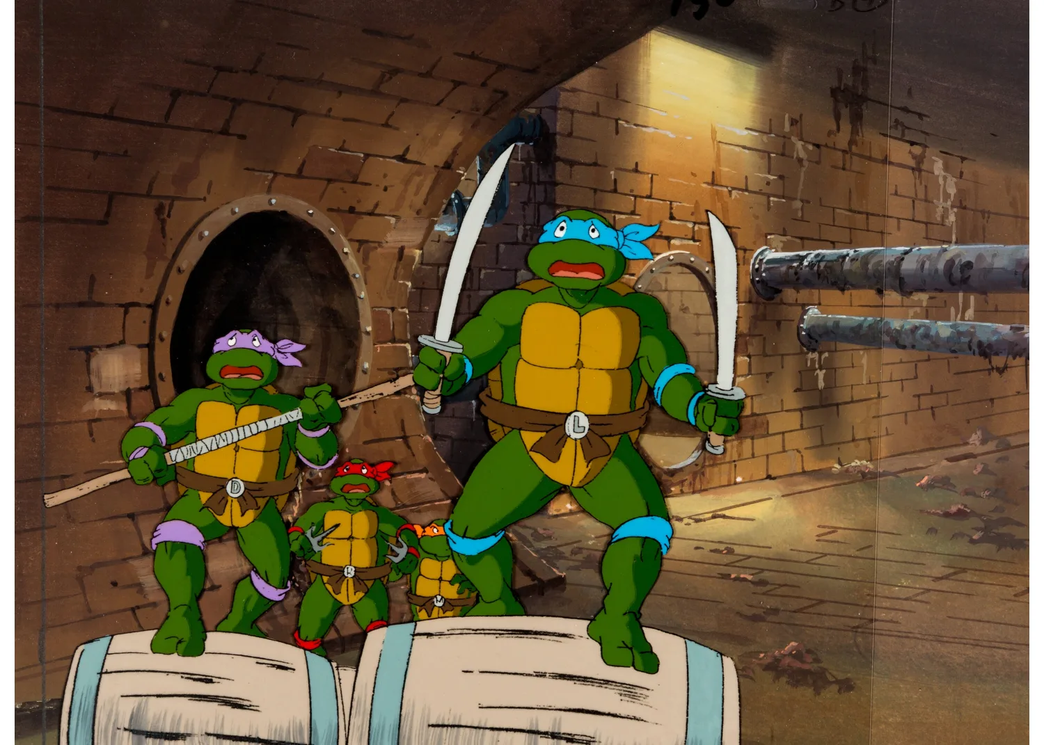 Multi-Character Production Cel Setup with Master Background II