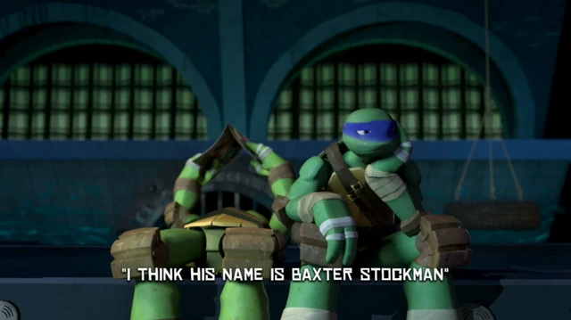 I Think His Name Is Baxter Stockman title card