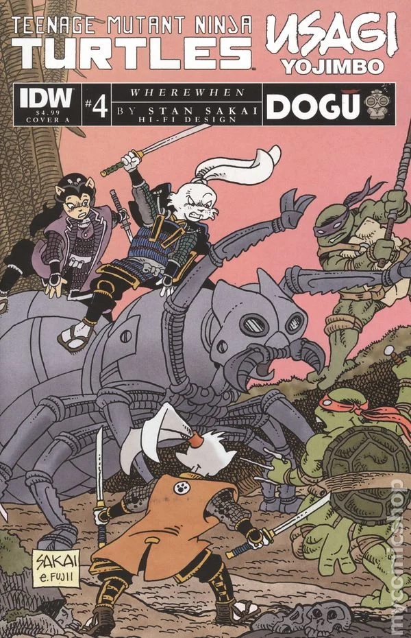 Cover for Teenage Mutant Ninja Turtles / Usagi Yojimbo: Wherewhen #4