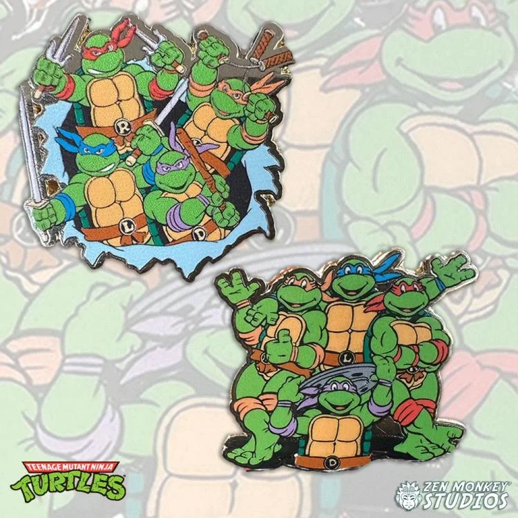 Teenage Mutant Ninja Turtles Famous 80s Poses Pin Set 3