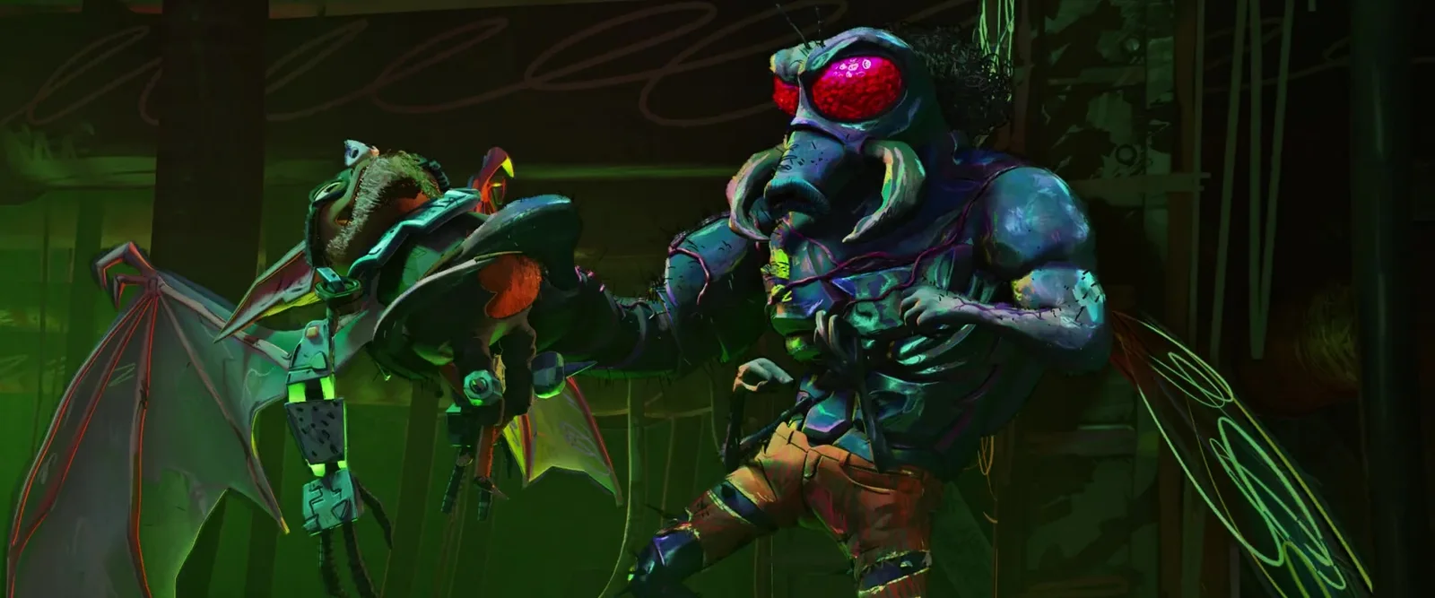 Neon-jagged lighting, built to match the film’s acid-bathed Reznor and Ross score.