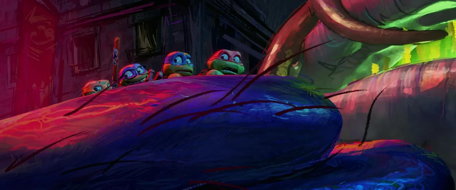April and the Turtles regroup at the diner.