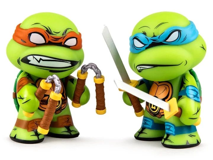 Teenage Mutant Ninja Turtles Leonardo & Michelangelo 3" Vinyl Figure Two-Pack