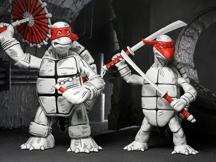 Teenage Mutant Ninja Turtles The First Sketch Turtles (Black & White) Action Figure Two-Pack