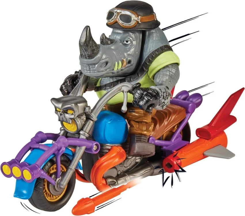 Teenage Mutant Ninja Turtles: Mutant Mayhem Chopper Cycle with Rocksteady Vehicle Set