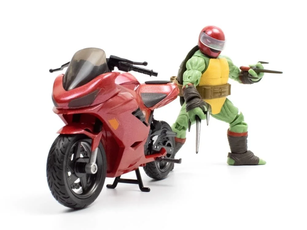 Teenage Mutant Ninja Turtles BST AXN Raphael (IDW) and Sport Bike (Metallic Candy Coat) Set